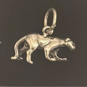 Solid Sterling Silver Panther Charm Pendant